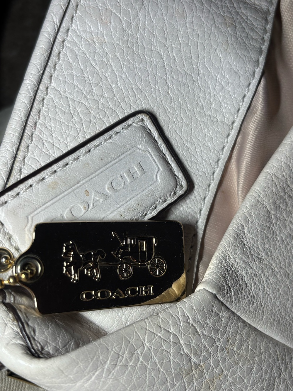 Coach Madison Soft Leather Shoulder Bag in Cream - Picture 3 of 8